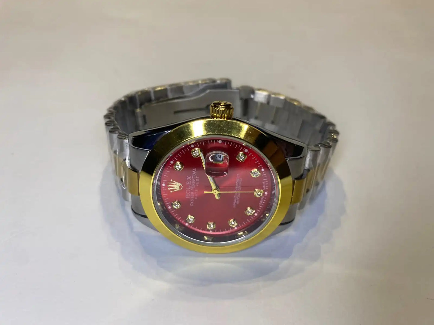 Ruby Crown Two-Tone Date Watch for Men