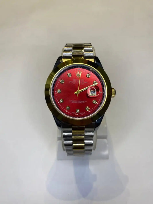 Ruby Crown Two-Tone Date Watch for Men