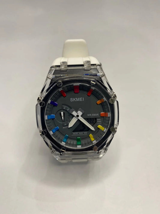 SKMEI Neon Storm – Transparent Rainbow Hybrid Watch - Abrish Store