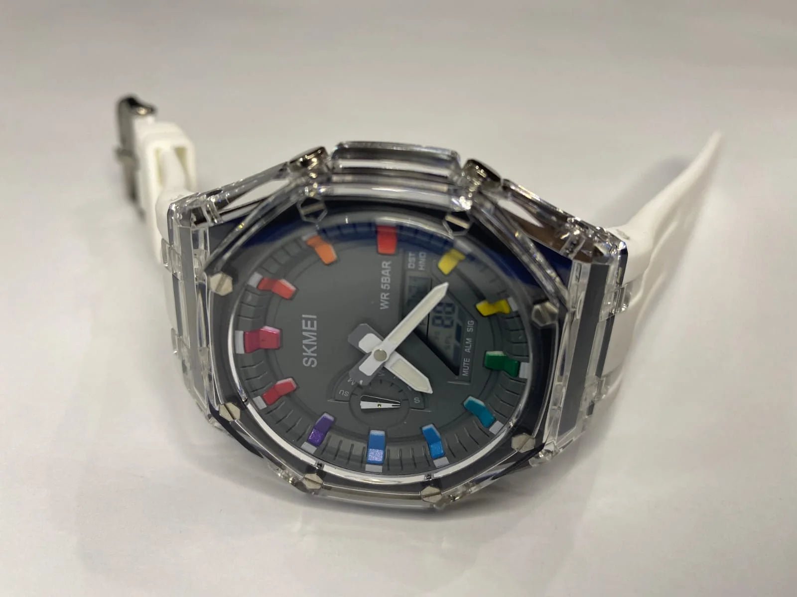 SKMEI Neon Storm – Transparent Rainbow Hybrid Watch - Abrish Store