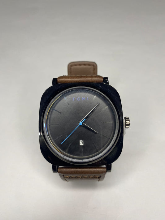 TOMI Vertex Noir – Signature Square Dial Watch for Men - Abrish Store